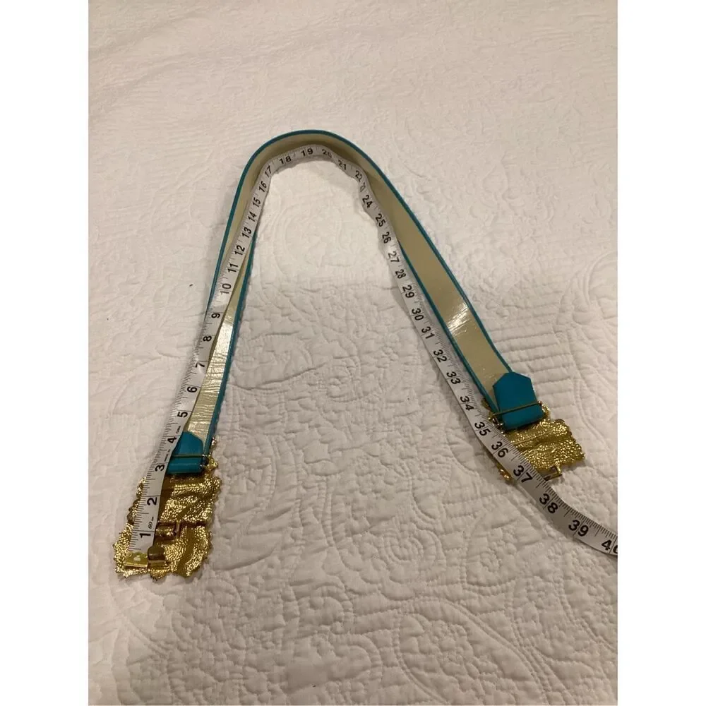 Vintage Alexis Kirk Turquoise & Gold Statement Belt